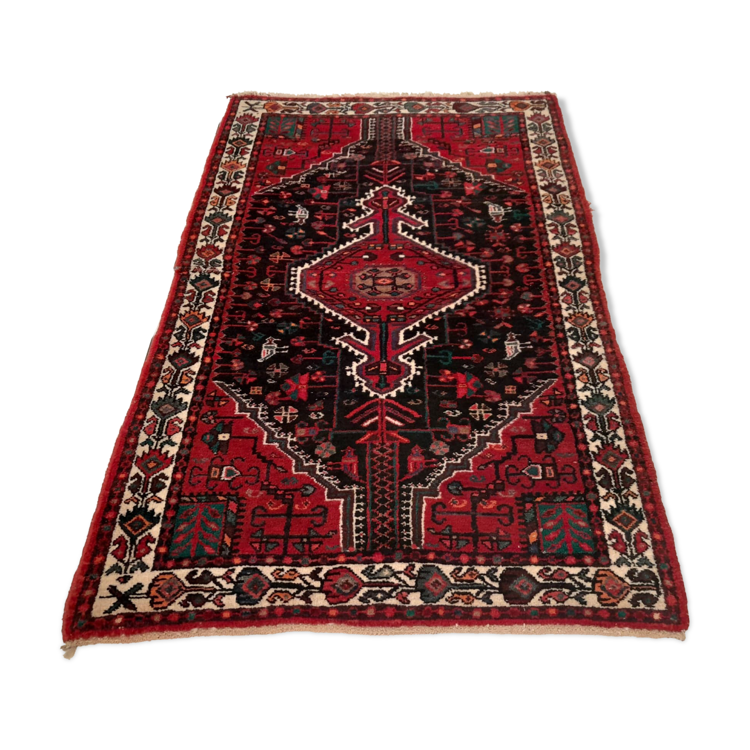 Handmade hamadan persian carpet 185x115cm