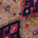 3x12 Red & Navy Blue Oushak Runner Rug, 83x352Cm