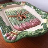 Asparagus dish with integrated drainer