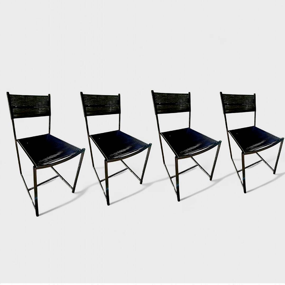 Set of 4 "spaghetti" chairs by Giandomenico Belotti for Alias