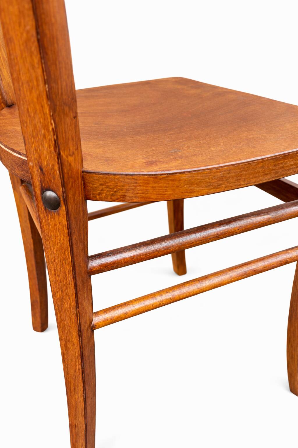 set of 4 curved wood chairs Baumann Restaurant Paris bistro 50s