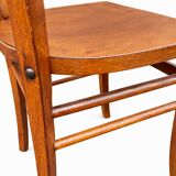 set of 4 curved wood chairs Baumann Restaurant Paris bistro 50s