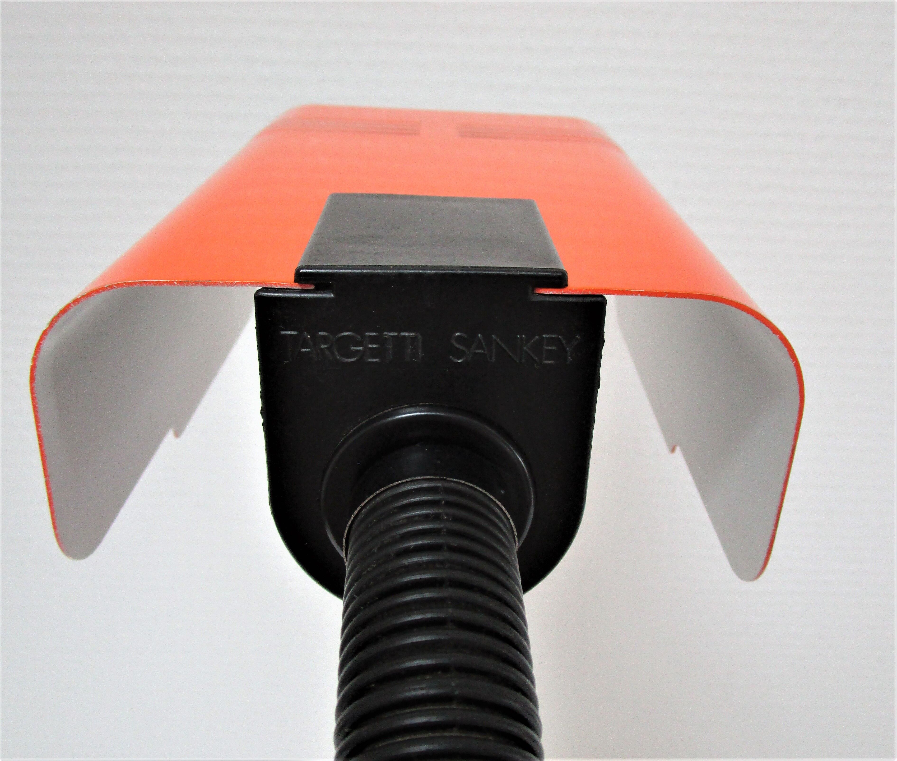 Office lamp targetti sankey metal orange vintage 70s
