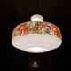 Retro flowerprinted pendant light, '70s