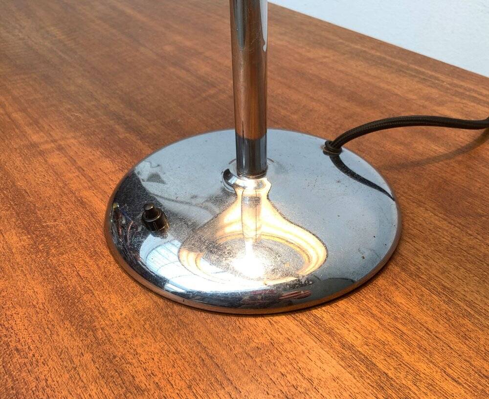 Art Deco table lamp in chrome and glass