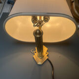 Italian Brass Sconces set of 12 with Satin Shades, 1980s