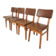 Vintage stol kamnik dining chairs (set of 4): mid-century leather seat