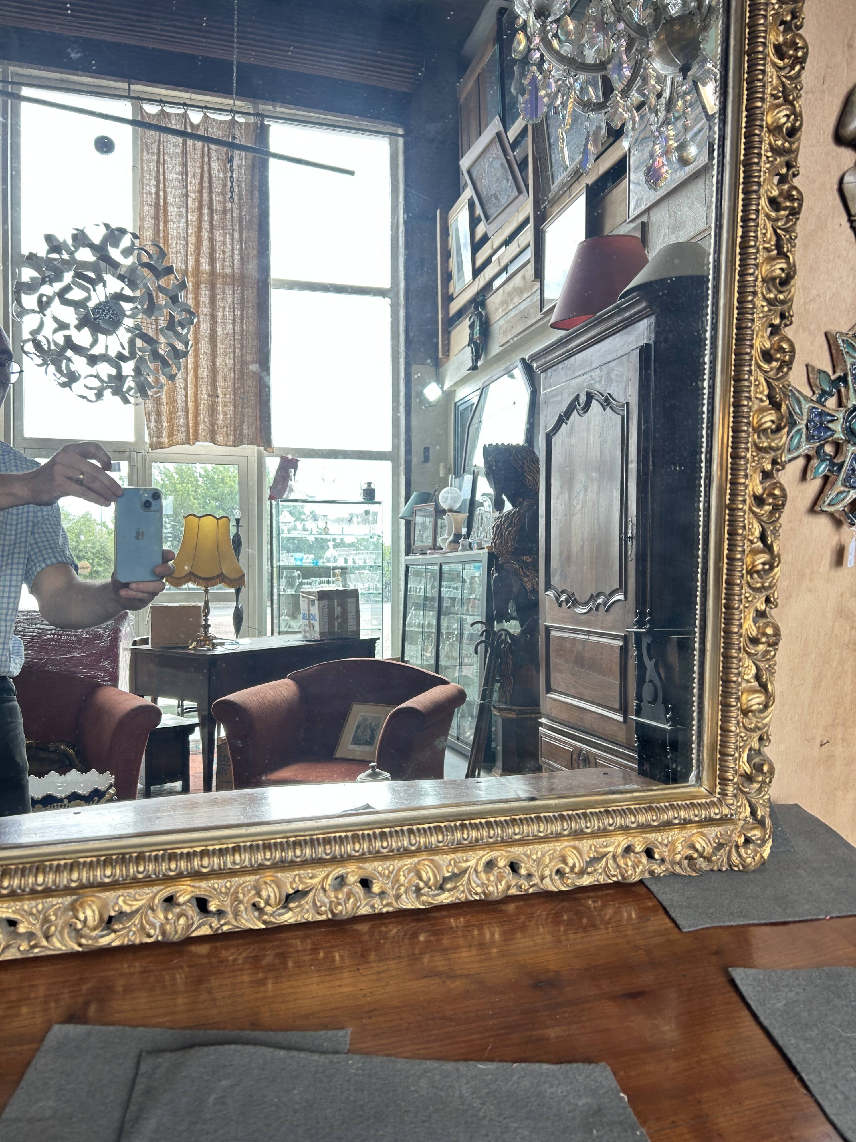 Golden rectangular mirror