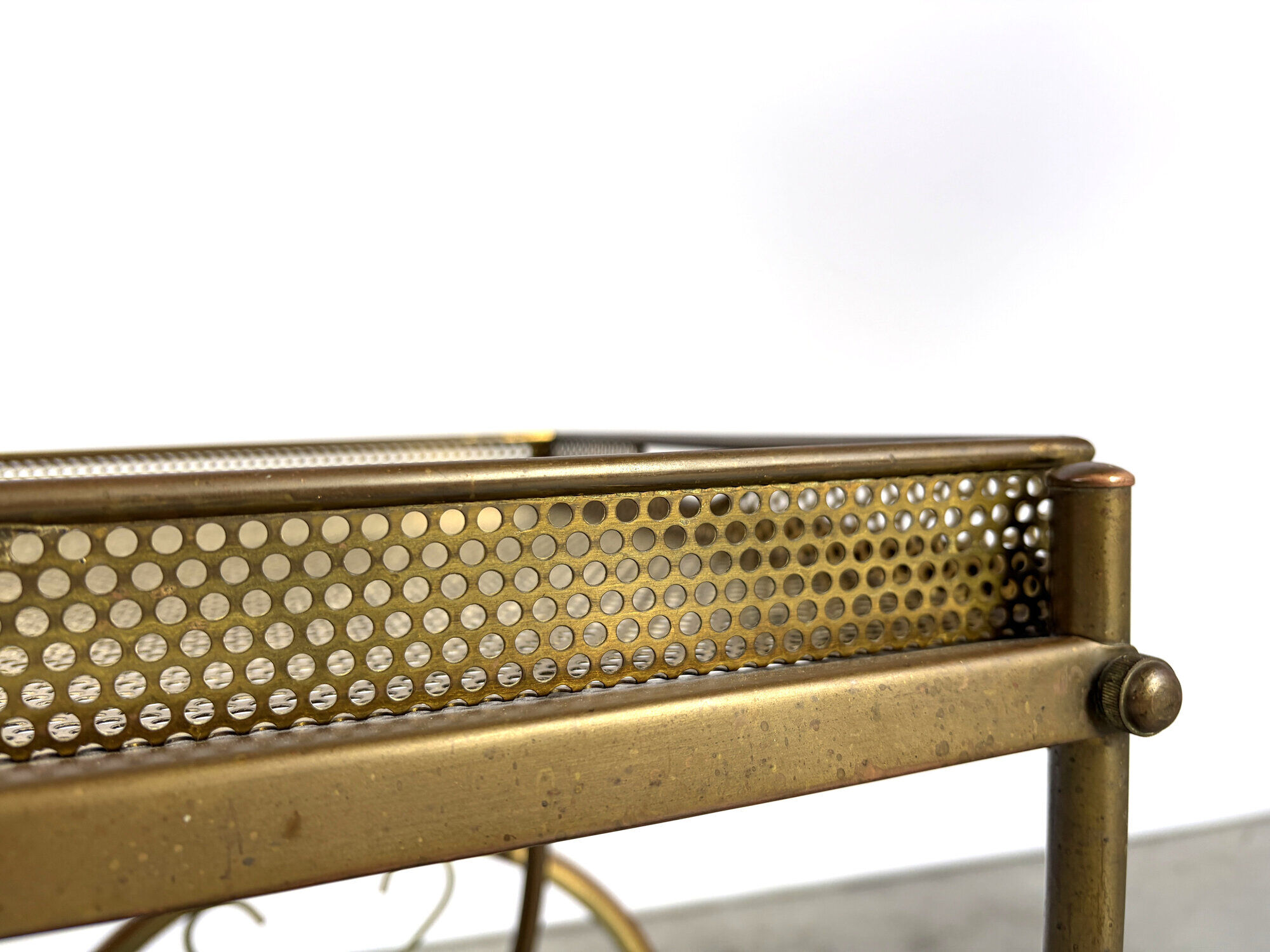 Serving trolley in perforated metal by Josef Frank for Svenskt Tenn, Sweden, 1950s