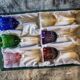 6 large coloured crystal goblets - Saint Louis Bac style