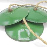 Trio of enamelled sheet metal suspensions