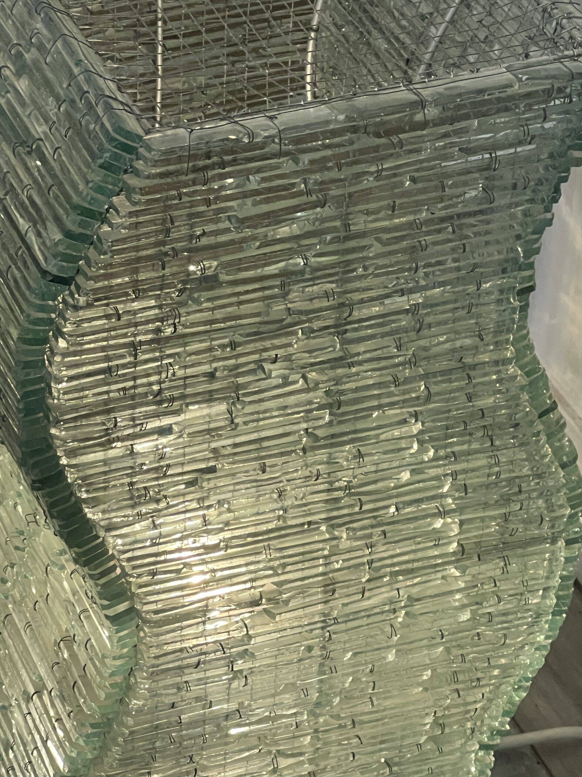 Danny lane (attributed) beautiful large glass plate lamp from the 1980s