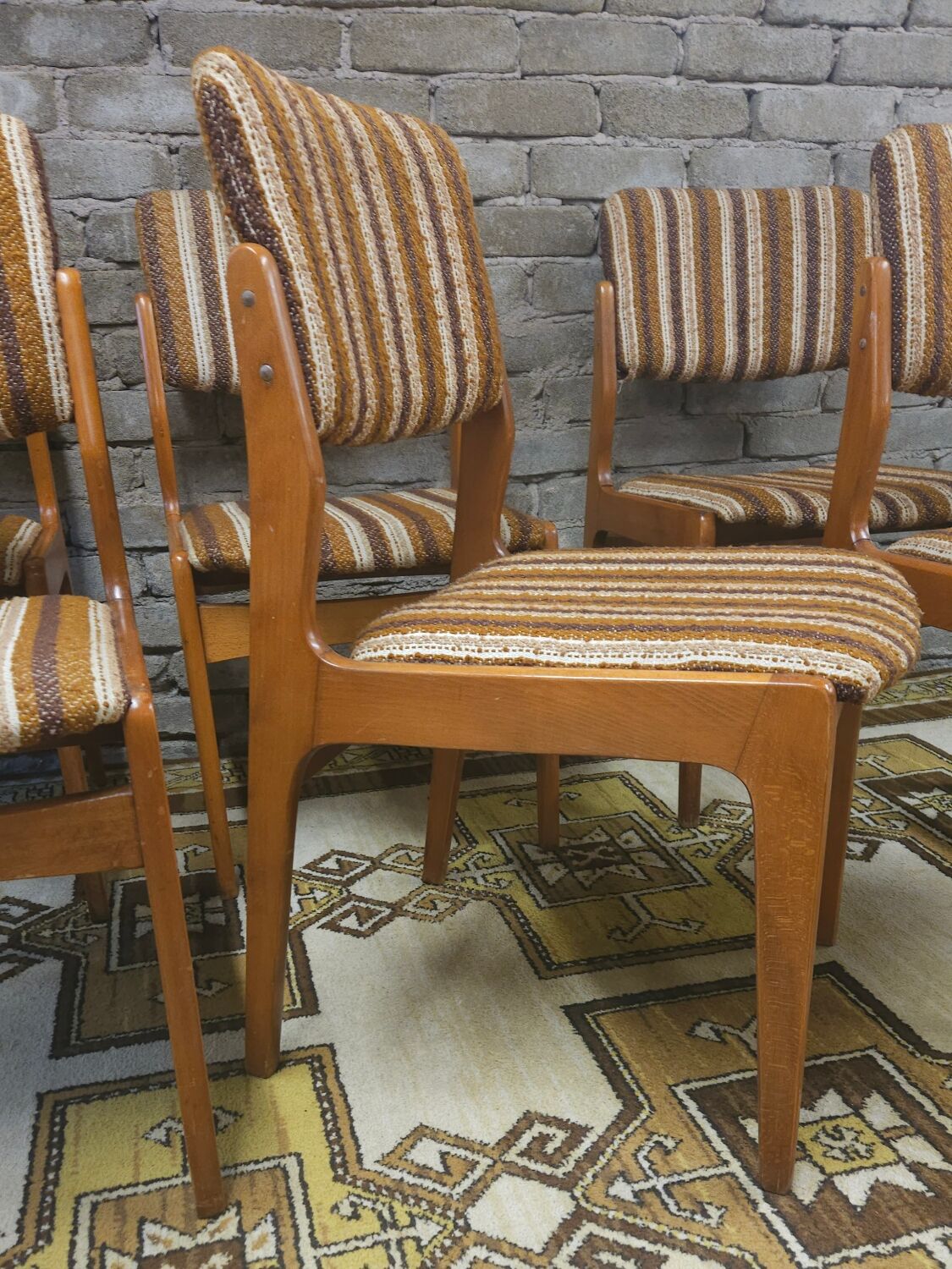 Set of 6 vintage Scandinavian chairs from the 1970s
