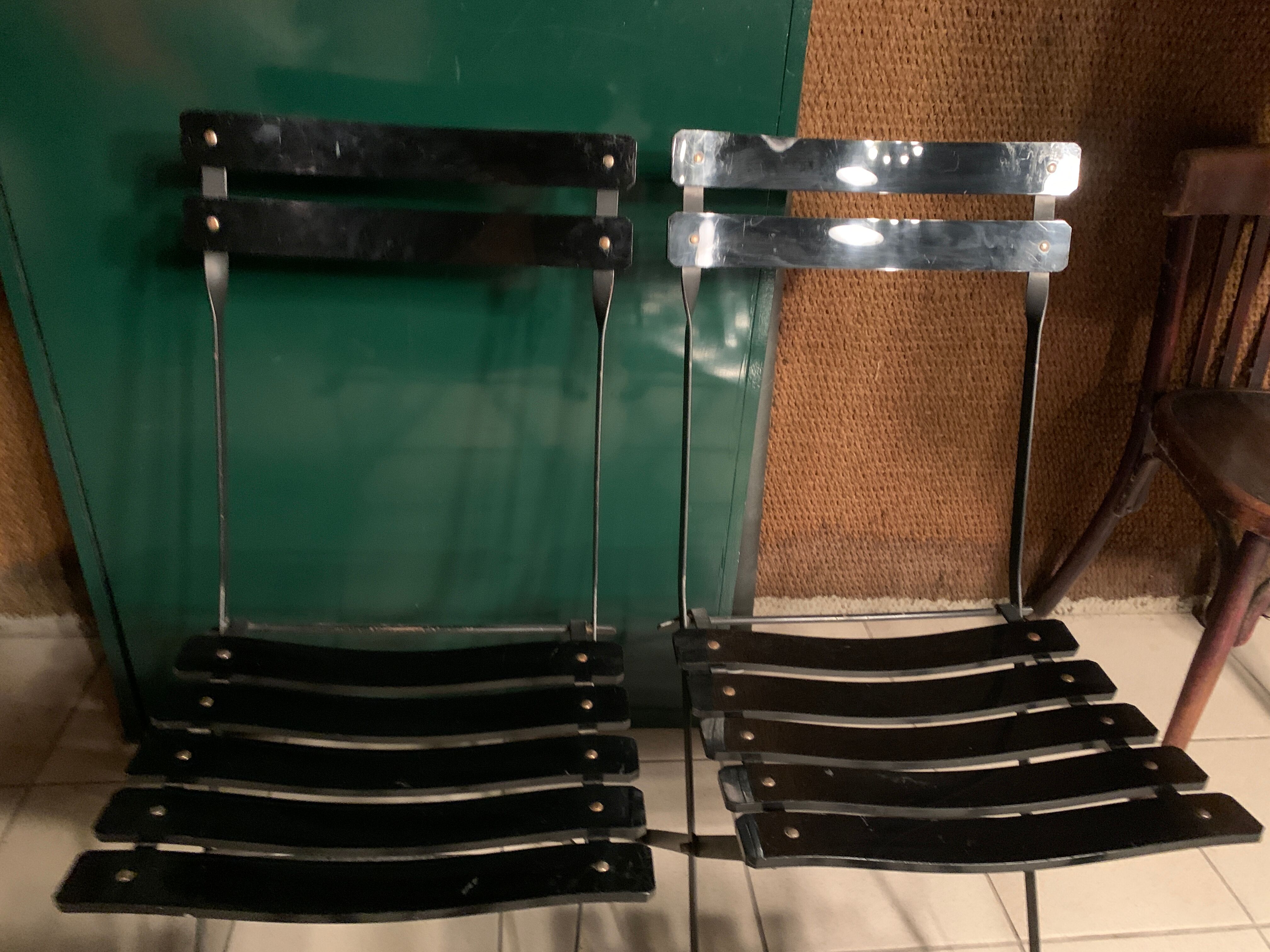 4 folding chairs Habitat 80s plastic and metal