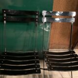 4 folding chairs Habitat 80s plastic and metal