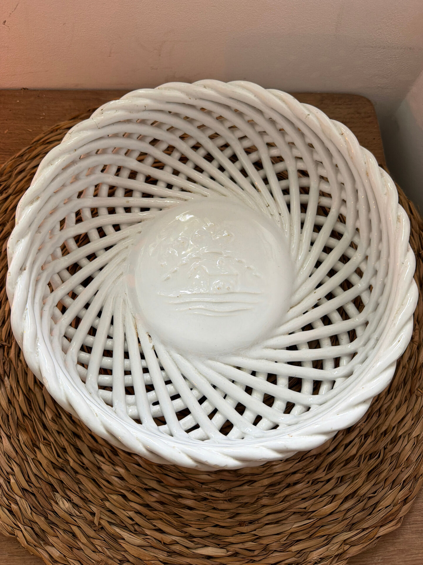 Old woven ceramic basket