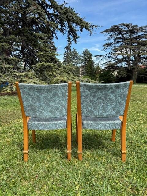 Pair of 2 Steiner Bow Wood chairs from the 1950s.