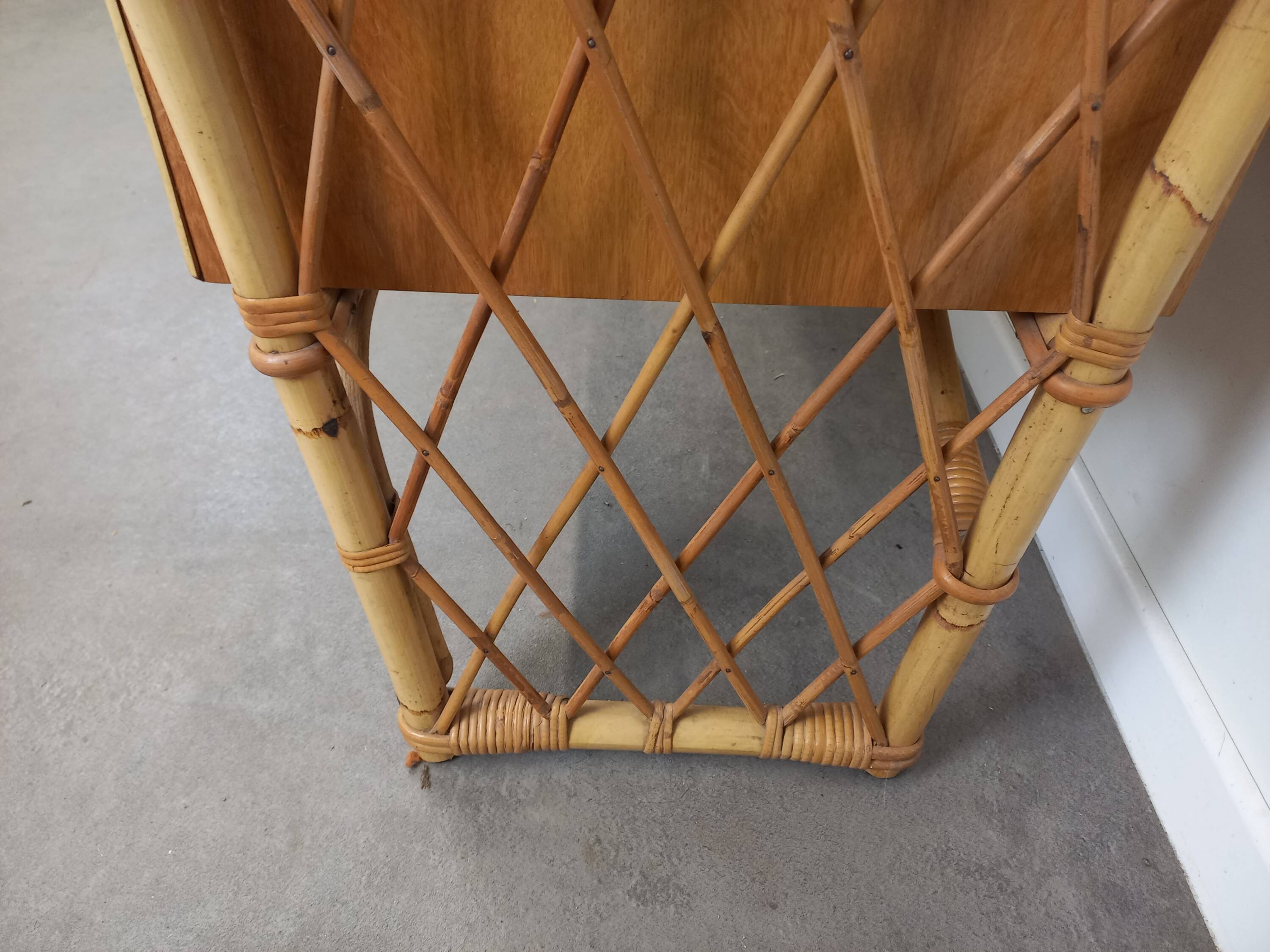 Desk and its rattan chair