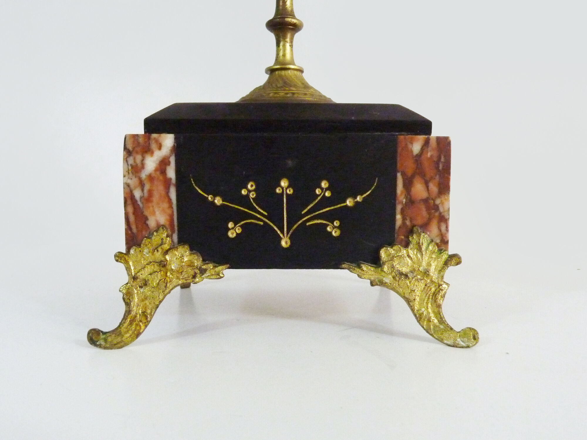 Pair of candelabra with 5 bronze branches and marble Napoleon III style. 19th