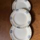 3 dessert plates stamped in art deco style.