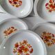 6 flower power plates from the 70s