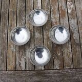 4 coupes à glace anciennes en inox