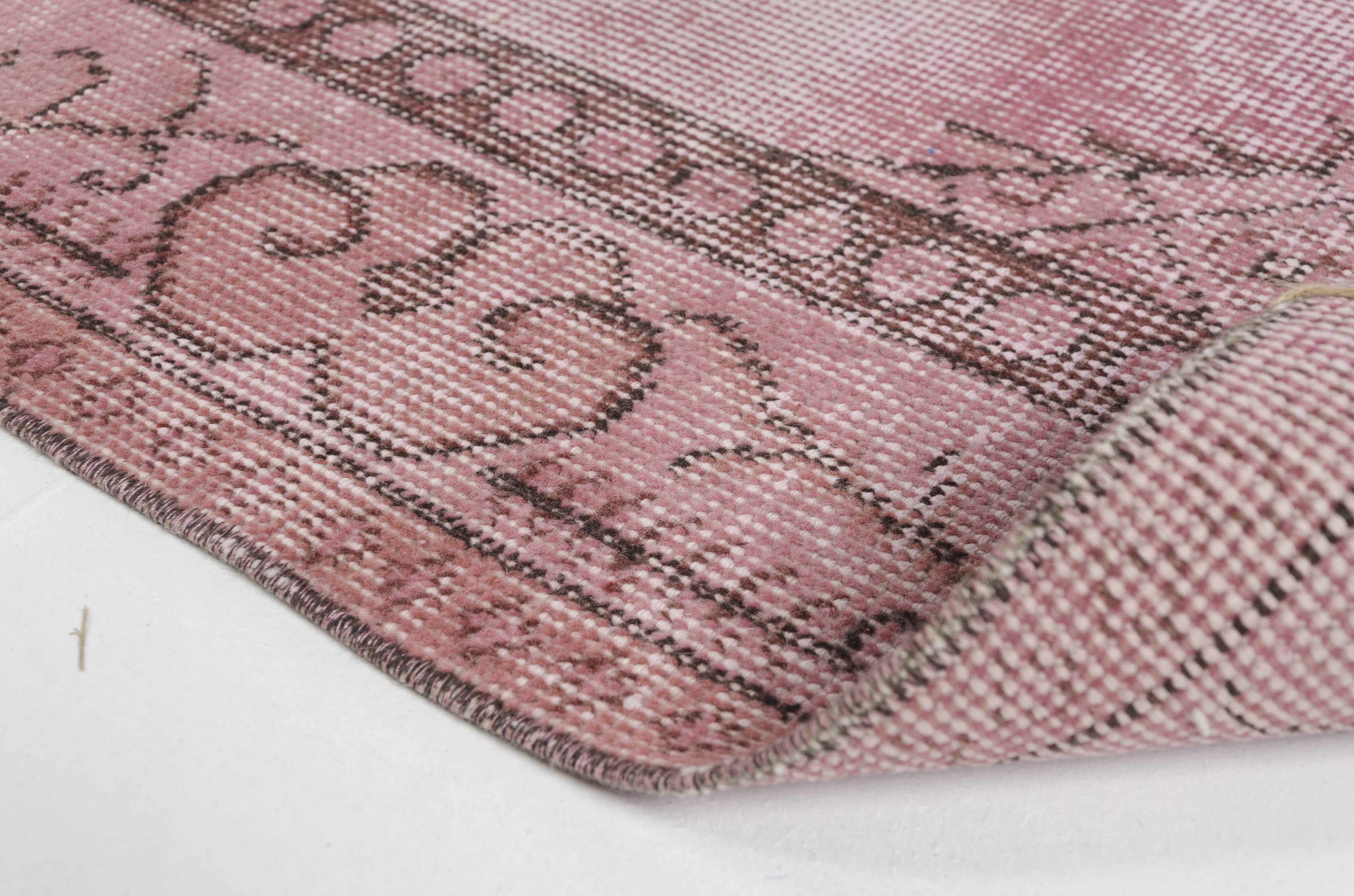 Turkish Pink Floor Vintage Rug sku2528
