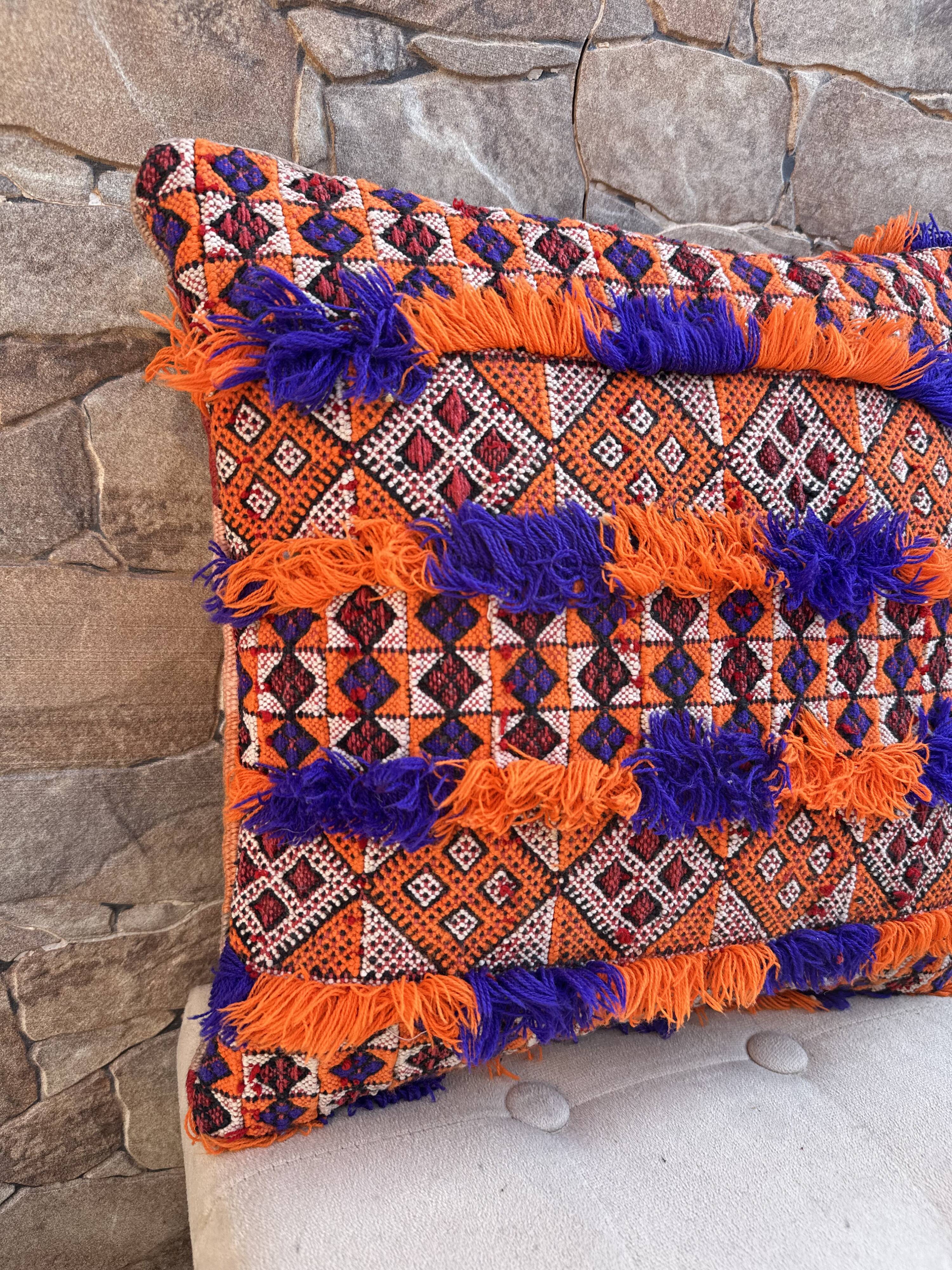 Vintage Moroccan Berber wool cushion cover