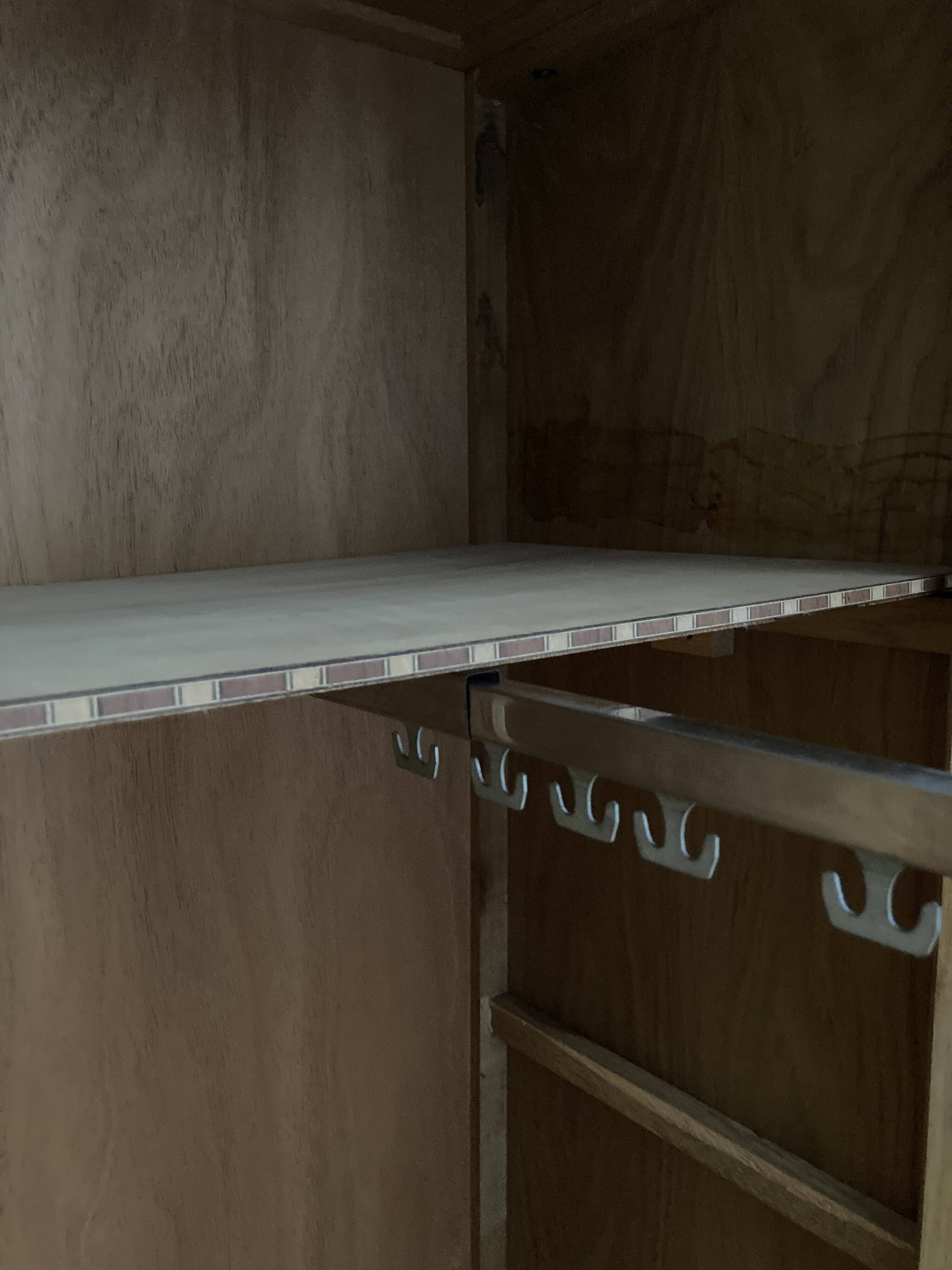 Rattan cabinet and vintage light oak