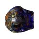 Dark blue Venetian glass ashtray with sulfurized multicolored decoration