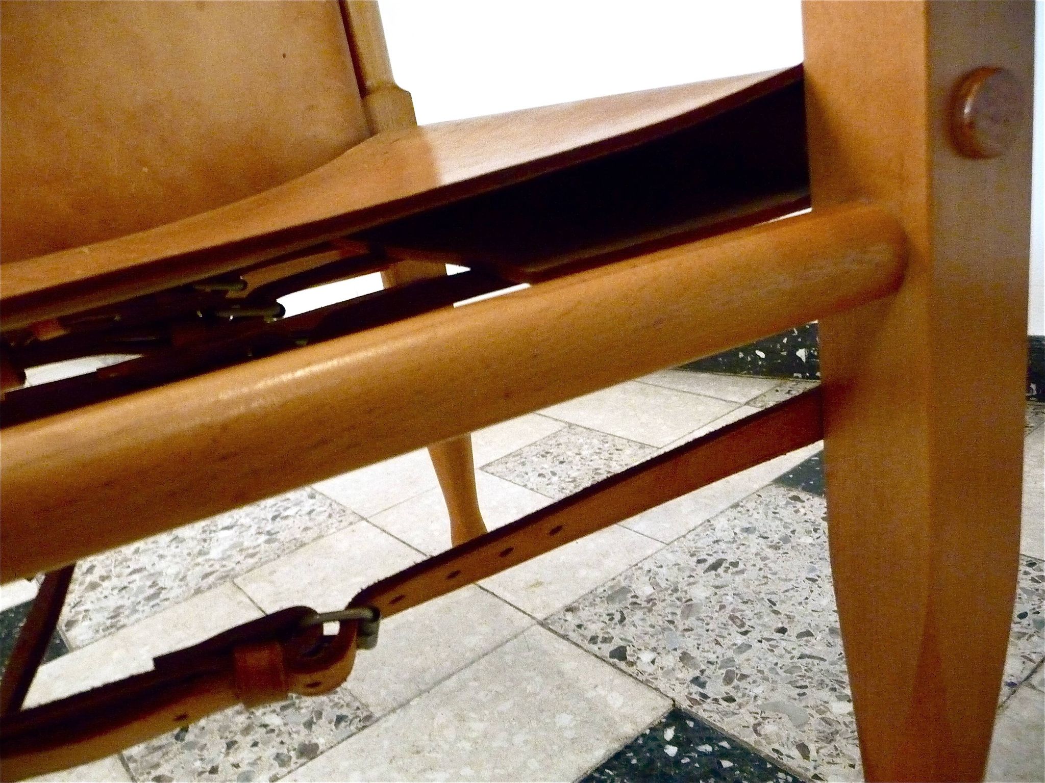 Safari chair in leather by Wilhelm Kienzle for Wohnbedarf, Switzerland 1950