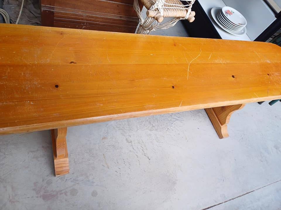 Solid wood indoor bench