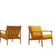 Pair of teak armchairs