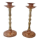 Vintage Mid-Century Copper & Brass Taper Candlestick Holders – Set of 2