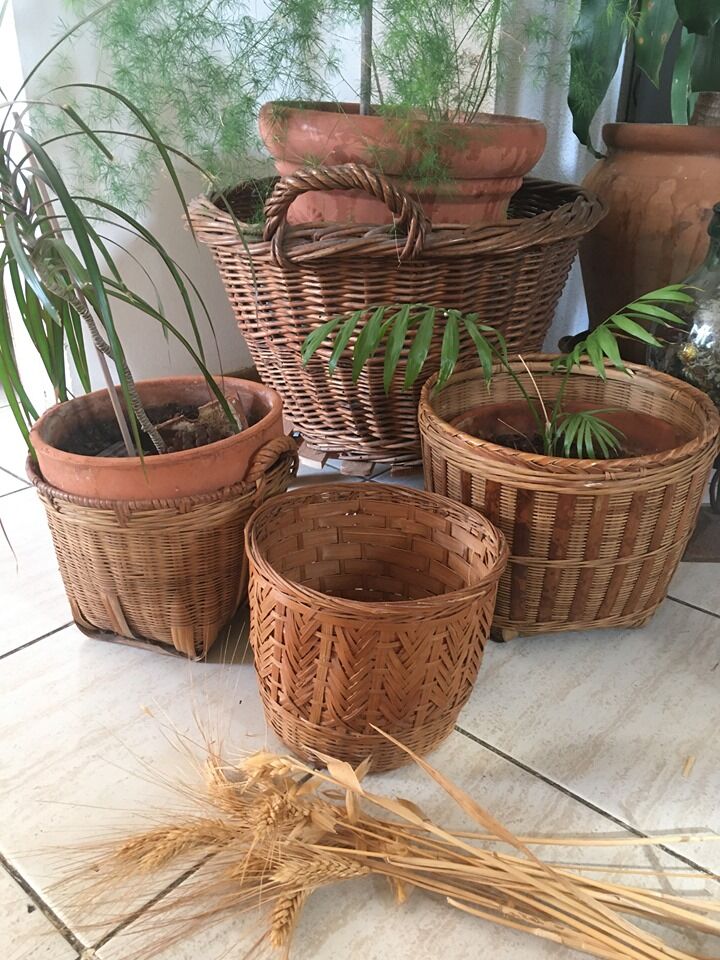Lot of three matching pot covers