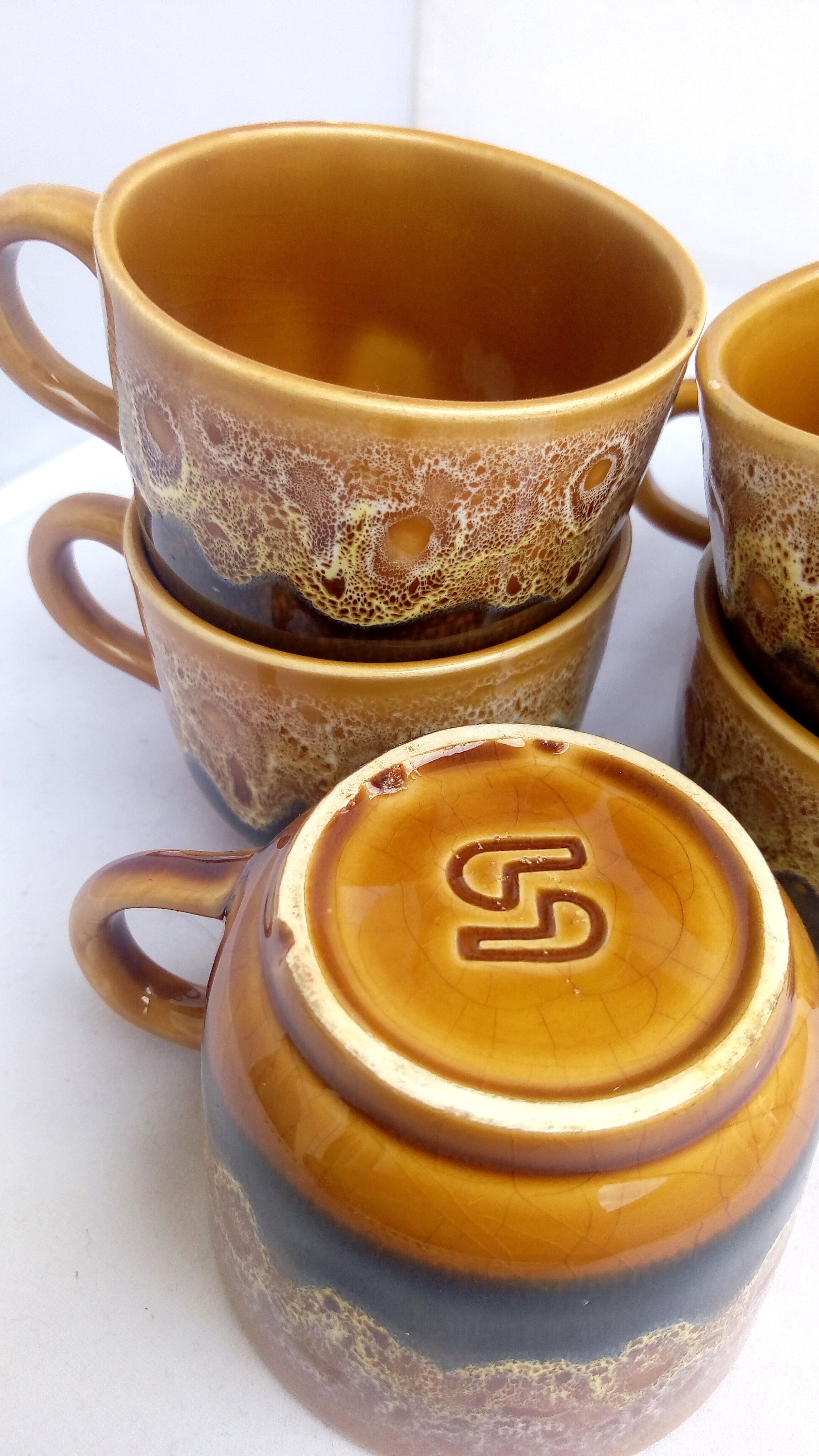 6 cups Sarreguemines model Hawaii