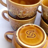 6 cups Sarreguemines model Hawaii