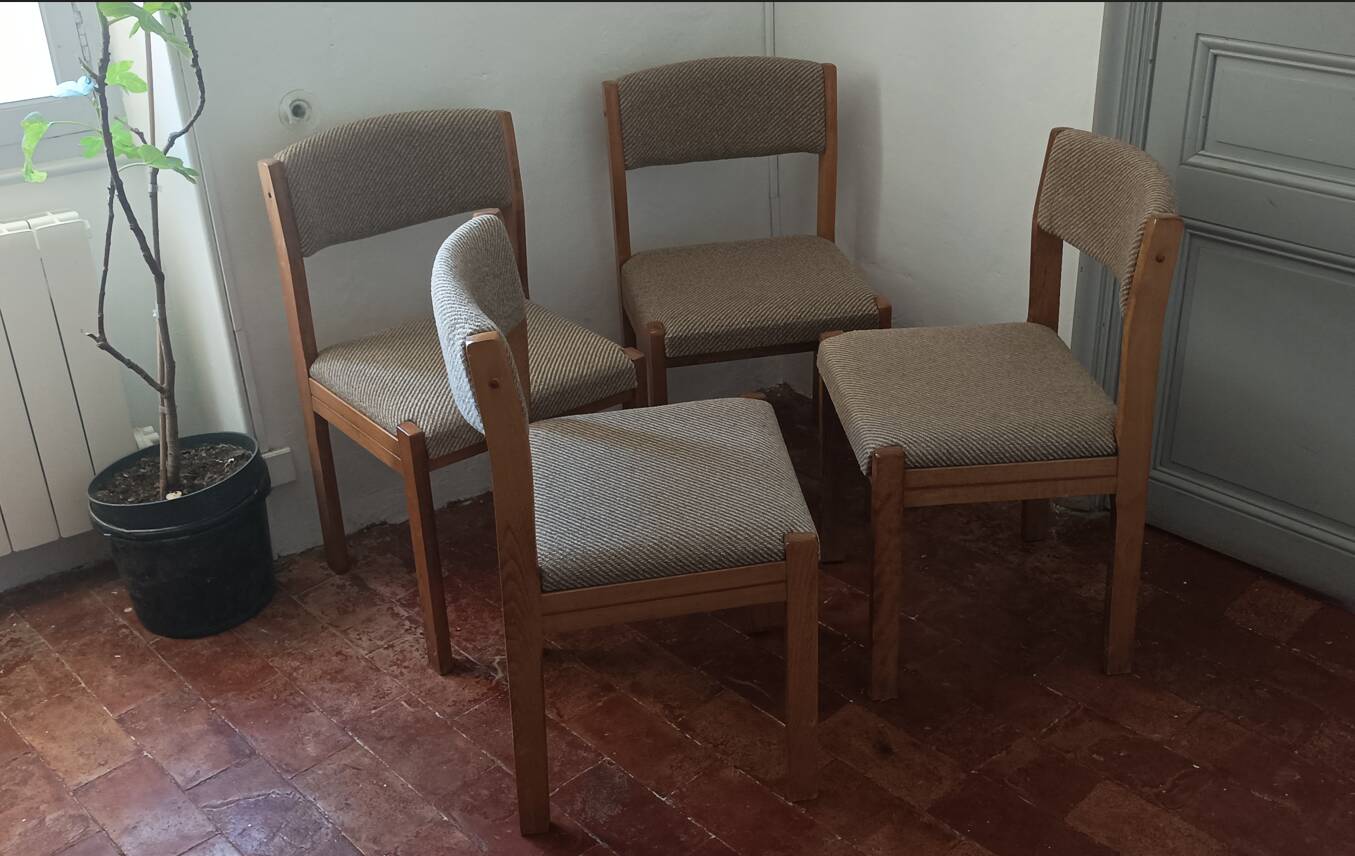 Set de 4 chaises baumann année 1970