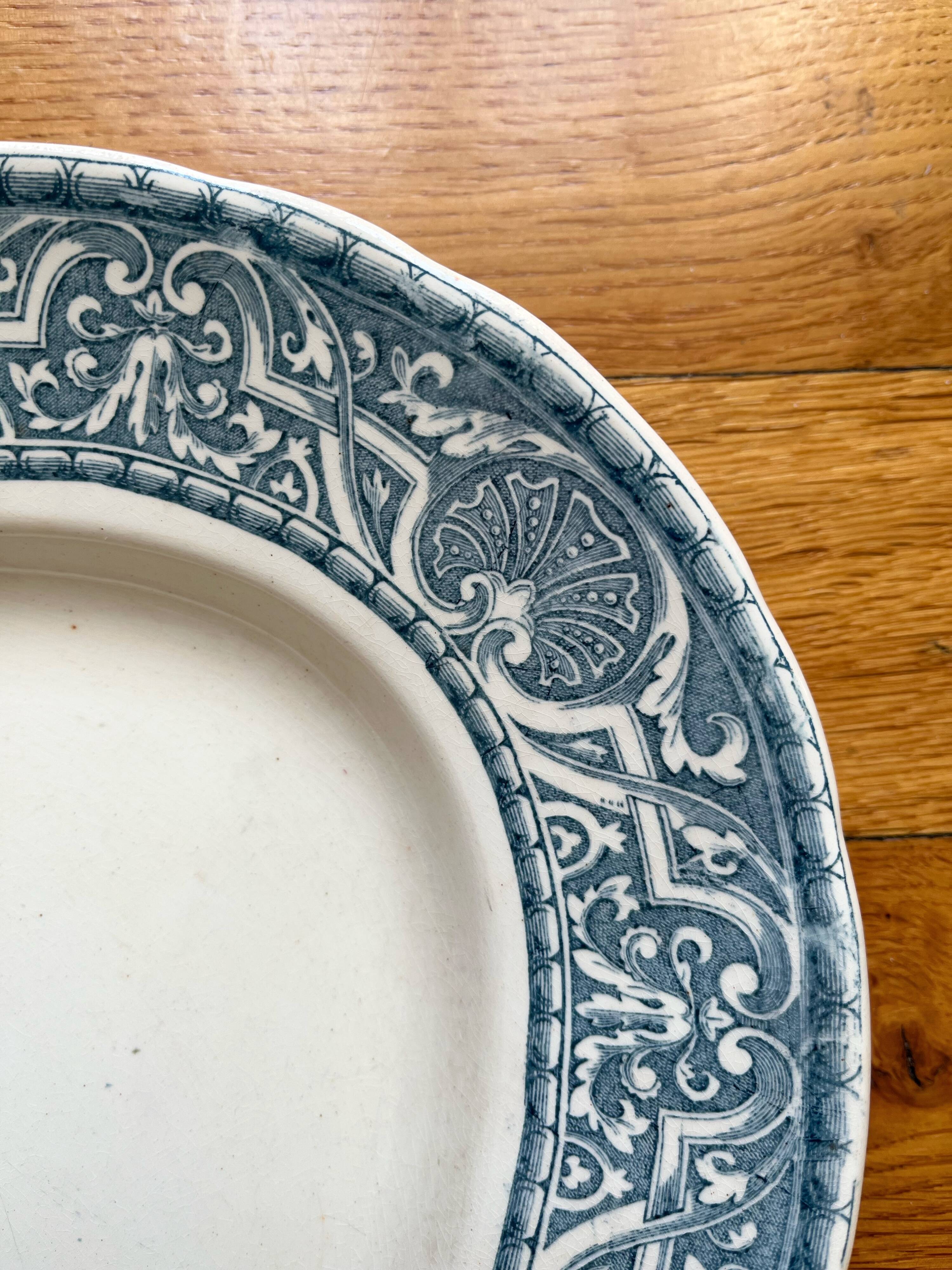 Oval ironstone dish, Henri II, Creil and Montereau, late 19th century