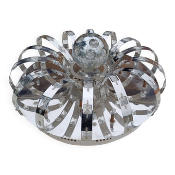 Suspension vintage aluminium + verre
