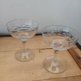 11 antique champagne glasses