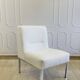 Paire de chauffeuses vintage bouclette blanche – design années 70