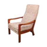 Danish Modern recliner armchair with folding footrest, 1960s