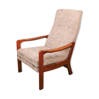 Fauteuil inclinable moderne danois avec repose-pieds pliant, années 1960