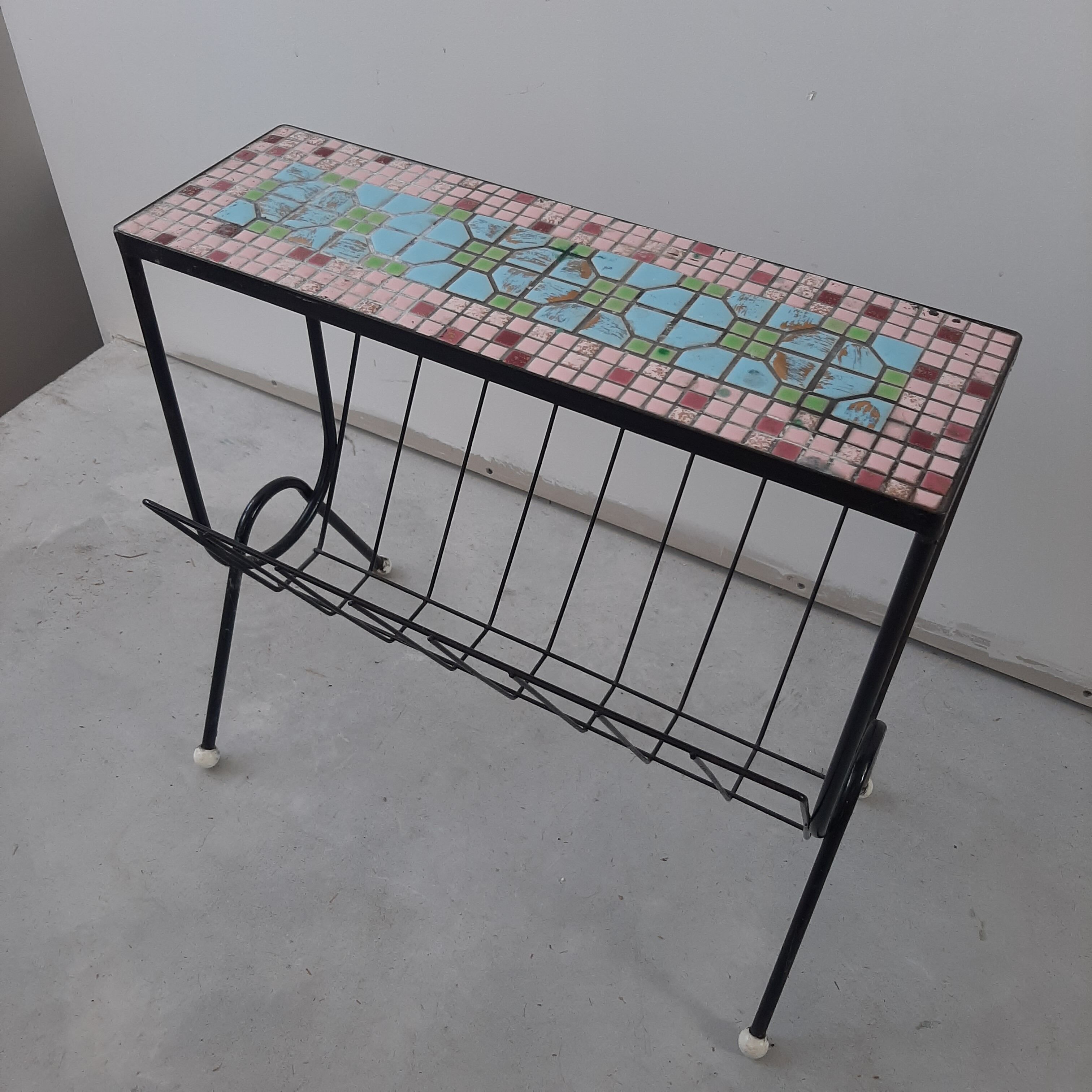 Vintage metal and mosaic magazine door