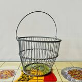 Ancien grand panier à oeufs en zinc
