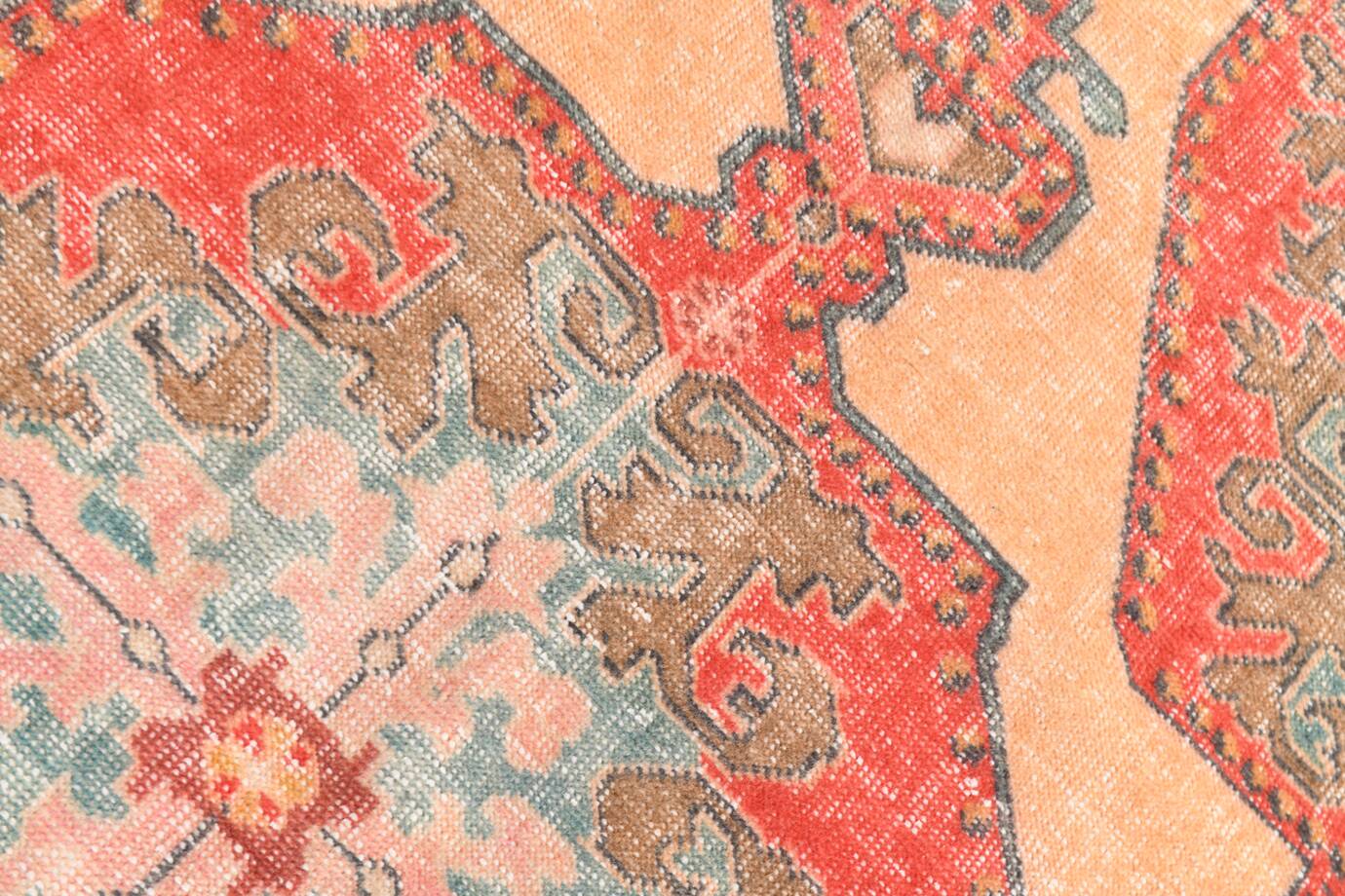 5x7 Vintage Red & Beige Vintage Oushak Small Size Area Rug, 134x218 Cm