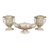 Three-piece ceramic garniture with neo-classical decoration – 20th century