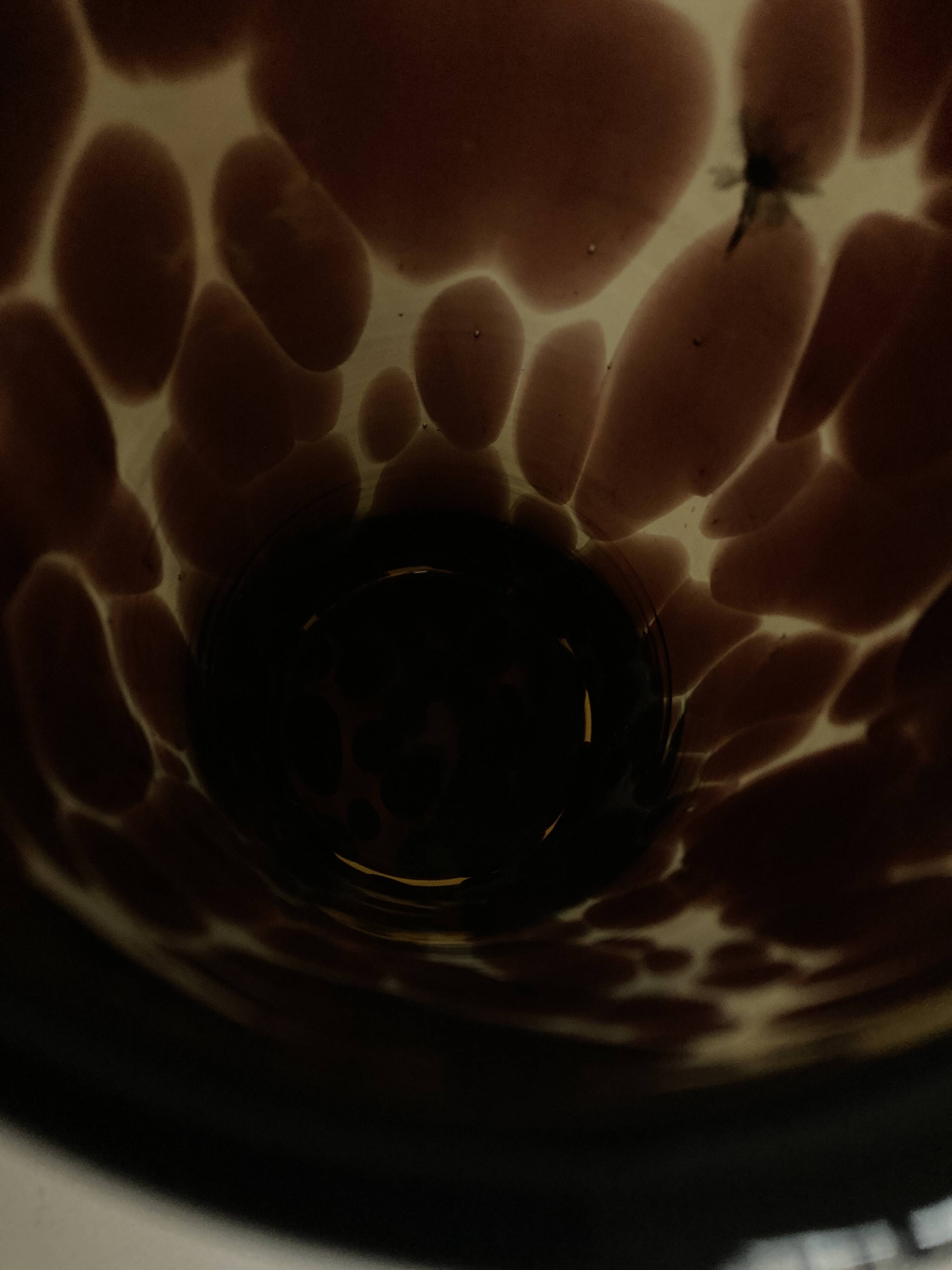 XL macchia glass vase a macchia tortoiseshell Italian design 1970