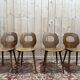 Suite de 4 chaises Baumann modèle œil en bois Design 1950s